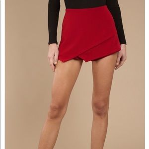 Tobi Red Asymmetrical Skort